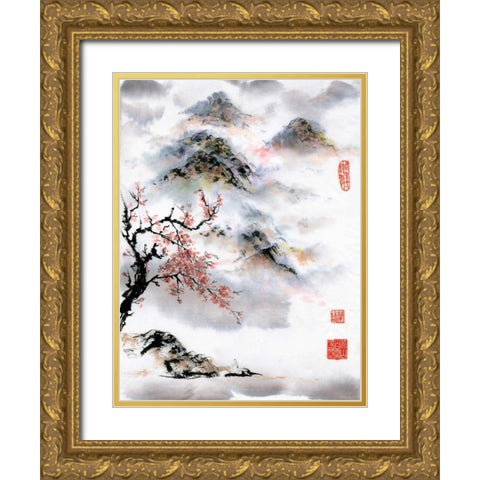 Searching Gold Ornate Wood Framed Art Print with Double Matting by Rae, Nan