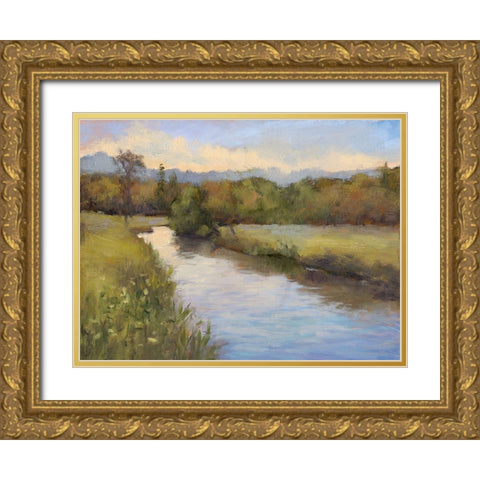 Camp Springs Farm Gold Ornate Wood Framed Art Print with Double Matting by Weber, Mary Jean