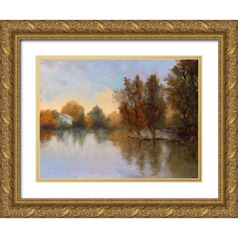 Lake of Peaceful Dreams Gold Ornate Wood Framed Art Print with Double Matting by Weber, Mary Jean