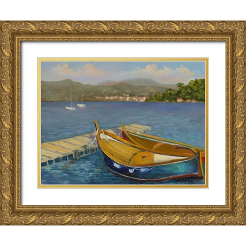 Porto Venere View Gold Ornate Wood Framed Art Print with Double Matting by Weber, Mary Jean