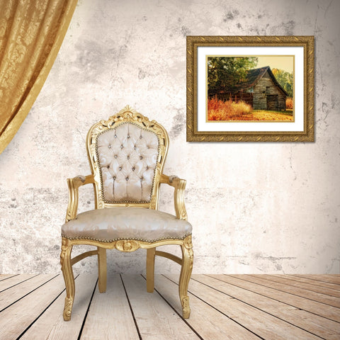 Barn Loft Memories Gold Ornate Wood Framed Art Print with Double Matting by Head, Danny
