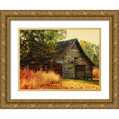 Barn Loft Memories Gold Ornate Wood Framed Art Print with Double Matting by Head, Danny