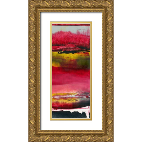 Magenta Solstice II Gold Ornate Wood Framed Art Print with Double Matting by Gordon, Sharon