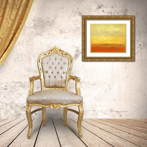 The Plains II Gold Ornate Wood Framed Art Print with Double Matting by Gordon, Sharon