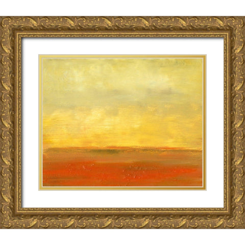 The Plains II Gold Ornate Wood Framed Art Print with Double Matting by Gordon, Sharon