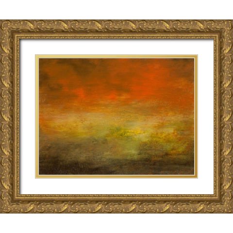 Meadow VI Gold Ornate Wood Framed Art Print with Double Matting by Gordon, Sharon