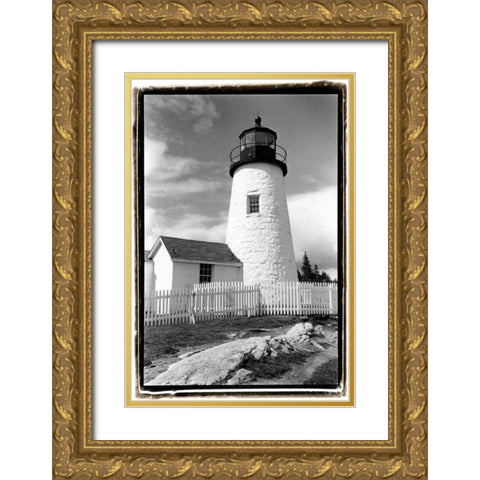 Pemaquid Point Light, Maine I Gold Ornate Wood Framed Art Print with Double Matting by DeNardo, Laura