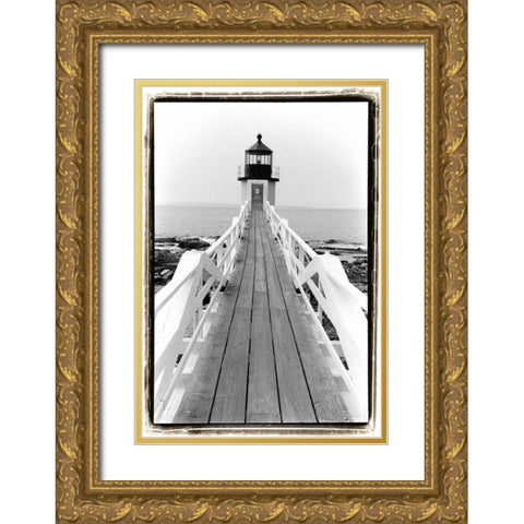 Marshall Point Light, Maine Gold Ornate Wood Framed Art Print with Double Matting by DeNardo, Laura