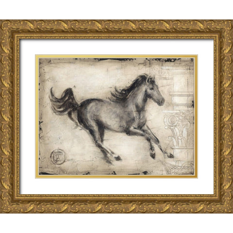 Roman Horse I Gold Ornate Wood Framed Art Print with Double Matting by Harper, Ethan