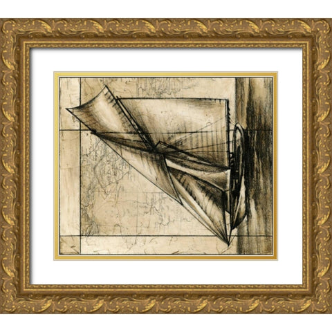 Tradewinds I Gold Ornate Wood Framed Art Print with Double Matting by Harper, Ethan