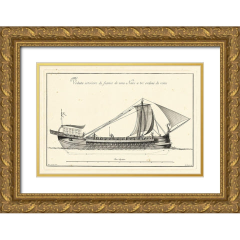 Veduta di Palmi Napoletani II Gold Ornate Wood Framed Art Print with Double Matting by Vega, Peitro la