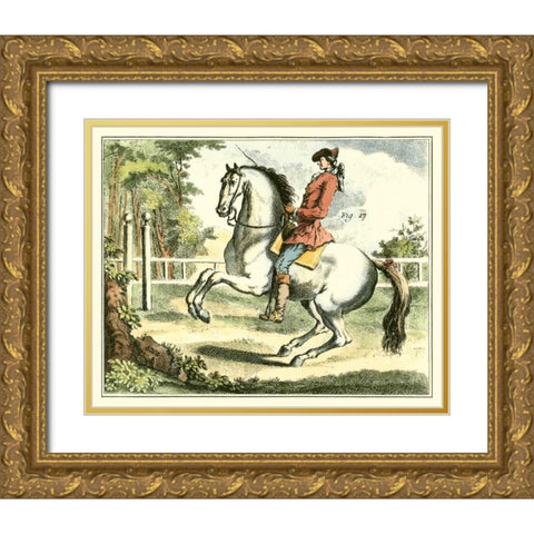 Equestrian Training II Gold Ornate Wood Framed Art Print with Double Matting by Diderot, Denis