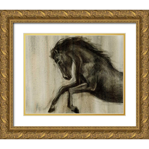 Dynamic Stallion II Gold Ornate Wood Framed Art Print with Double Matting by Harper, Ethan