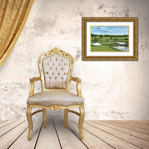 Day on the Links Gold Ornate Wood Framed Art Print with Double Matting by Blankenship, Tom