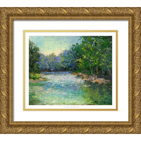 A Bend in the River Gold Ornate Wood Framed Art Print with Double Matting by Weber, Mary Jean