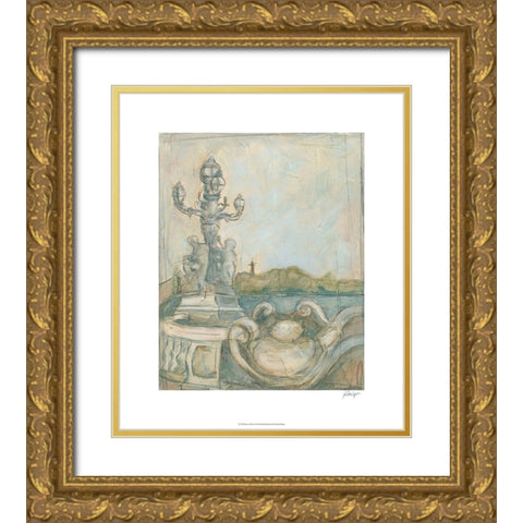 View of Paris I Gold Ornate Wood Framed Art Print with Double Matting by Harper, Ethan