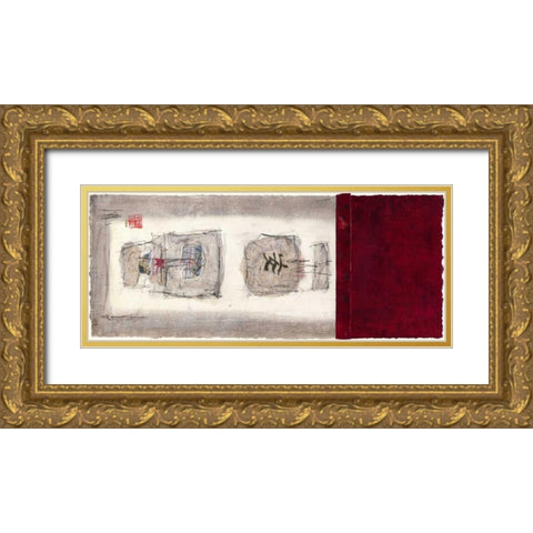 Mauro Tranquility Panel II Gold Ornate Wood Framed Art Print with Double Matting by Mauro