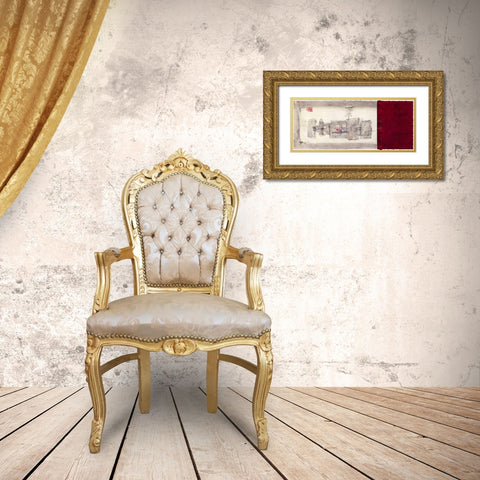 Mauro Tranquility Panel III Gold Ornate Wood Framed Art Print with Double Matting by Mauro