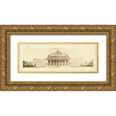Les Grand Prix de Rome II Gold Ornate Wood Framed Art Print with Double Matting by Le Deley