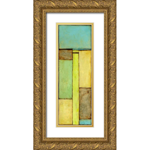 Stained Glass Window V Gold Ornate Wood Framed Art Print with Double Matting by Goldberger, Jennifer