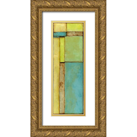 Stained Glass Window VI Gold Ornate Wood Framed Art Print with Double Matting by Goldberger, Jennifer