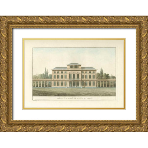 Architectural Rendering I Gold Ornate Wood Framed Art Print with Double Matting by Vision Studio