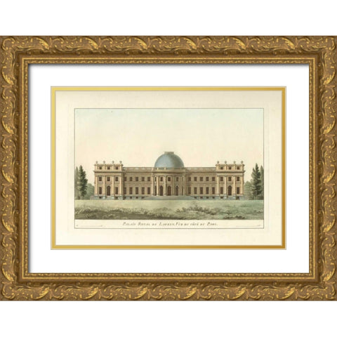 Architectural Rendering III Gold Ornate Wood Framed Art Print with Double Matting by Vision Studio