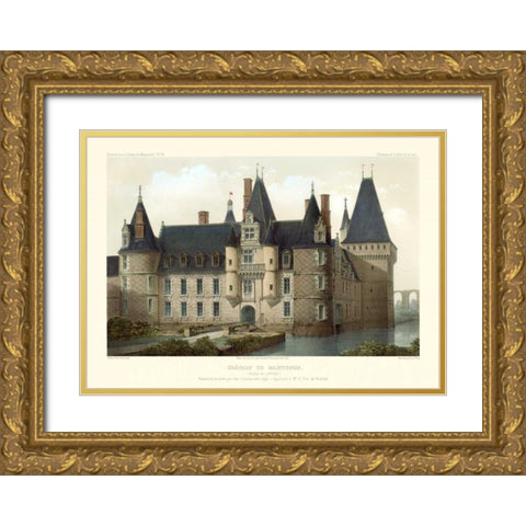 French Chateaux II Gold Ornate Wood Framed Art Print with Double Matting by Petit, Victor