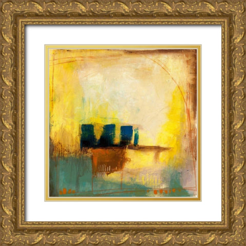 Aquamarine Aura II Gold Ornate Wood Framed Art Print with Double Matting by Goldberger, Jennifer