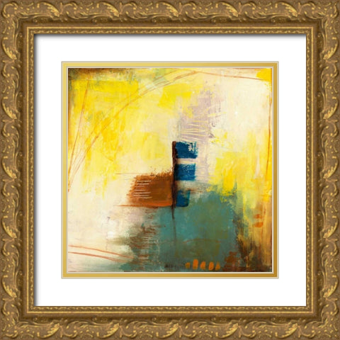 Aquamarine Aura IV Gold Ornate Wood Framed Art Print with Double Matting by Goldberger, Jennifer