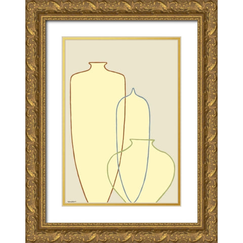 Linear Vessels IV Gold Ornate Wood Framed Art Print with Double Matting by Lam, Vanna