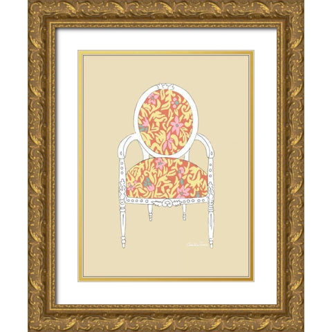 Decorative Chair I Gold Ornate Wood Framed Art Print with Double Matting by Zarris, Chariklia
