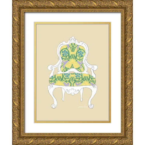Decorative Chair II Gold Ornate Wood Framed Art Print with Double Matting by Zarris, Chariklia