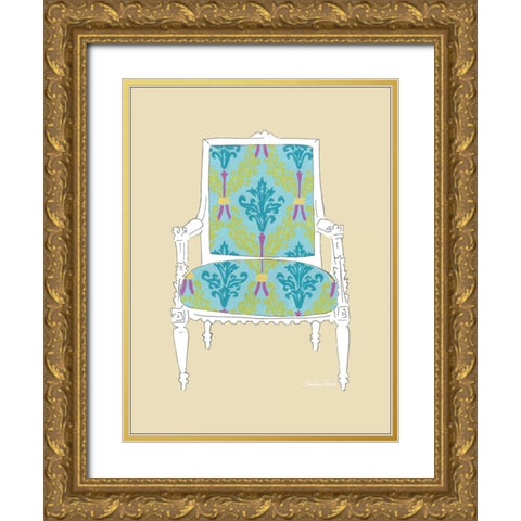 Decorative Chair III Gold Ornate Wood Framed Art Print with Double Matting by Zarris, Chariklia