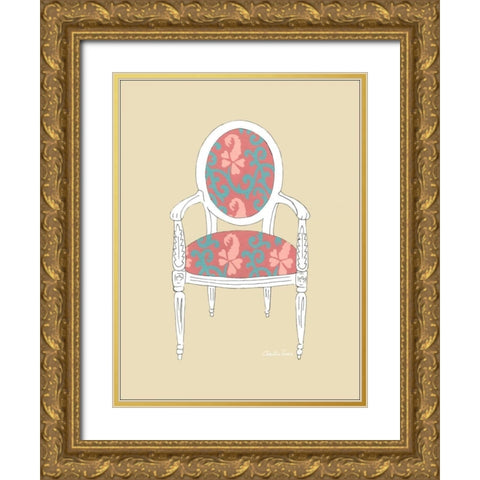 Decorative Chair IV Gold Ornate Wood Framed Art Print with Double Matting by Zarris, Chariklia