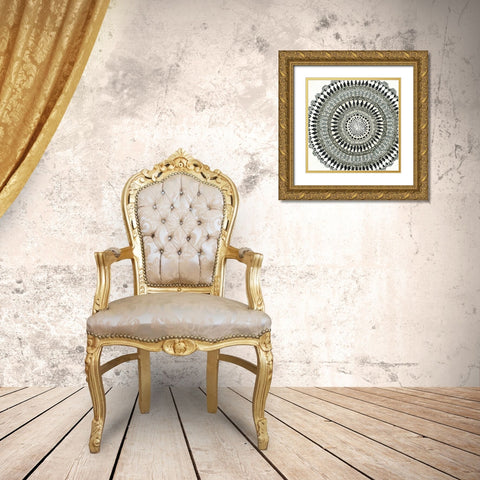 Abstract Rosette III Gold Ornate Wood Framed Art Print with Double Matting by Zarris, Chariklia