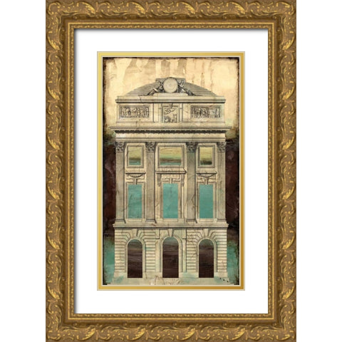 Architectural Illusion II Gold Ornate Wood Framed Art Print with Double Matting by Vision Studio