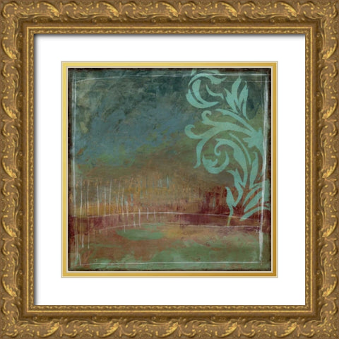 Lush Filigree I Gold Ornate Wood Framed Art Print with Double Matting by Goldberger, Jennifer