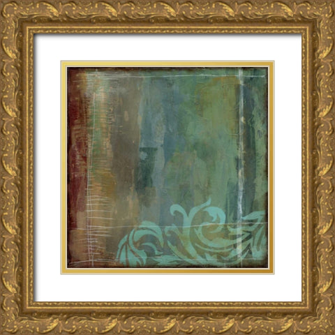 Lush Filigree IV Gold Ornate Wood Framed Art Print with Double Matting by Goldberger, Jennifer