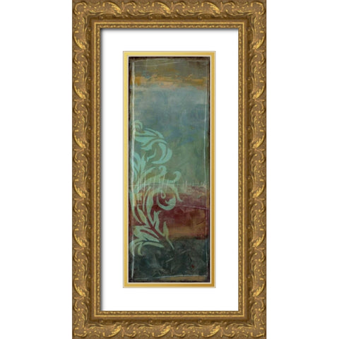 Lush Filigree V Gold Ornate Wood Framed Art Print with Double Matting by Goldberger, Jennifer