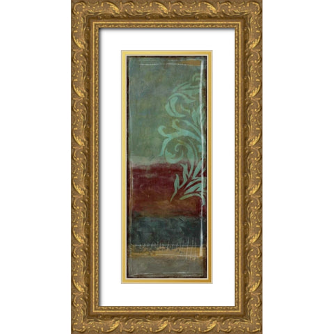 Lush Filigree VI Gold Ornate Wood Framed Art Print with Double Matting by Goldberger, Jennifer