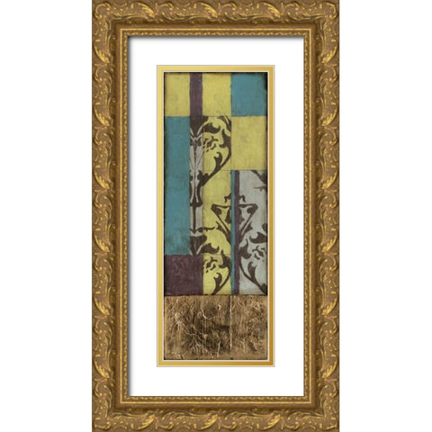 Jeweled Transom V Gold Ornate Wood Framed Art Print with Double Matting by Goldberger, Jennifer