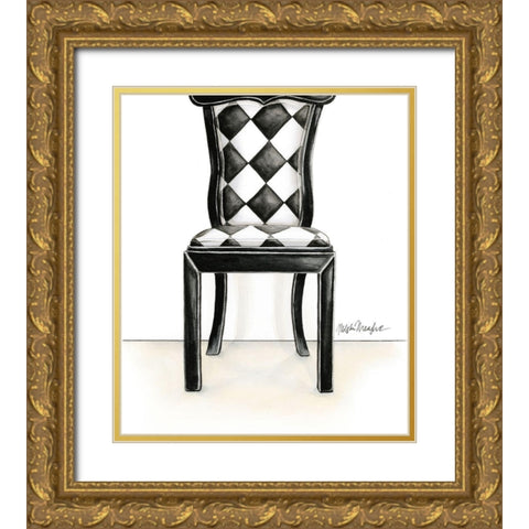 Exclusive Designer Chair III (SP) Gold Ornate Wood Framed Art Print with Double Matting by Meagher, Megan