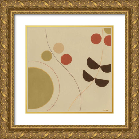 Autumn Orbit III Gold Ornate Wood Framed Art Print with Double Matting by Vess, June Erica