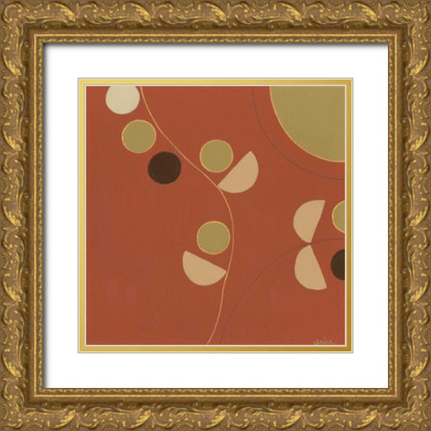 Autumn Orbit V Gold Ornate Wood Framed Art Print with Double Matting by Vess, June Erica