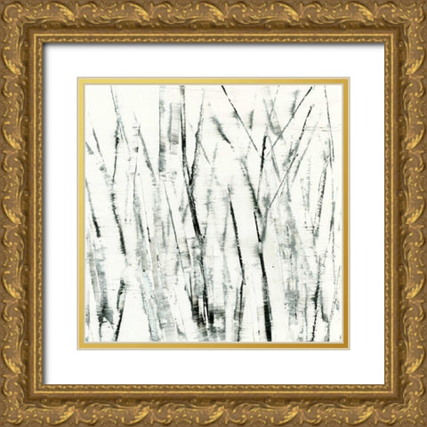 Birches I Gold Ornate Wood Framed Art Print with Double Matting by Gordon, Sharon