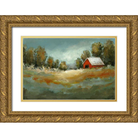 Waiting for the Rain Gold Ornate Wood Framed Art Print with Double Matting by Long, Christina