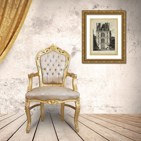 Fontainbleau, Porte Doree Gold Ornate Wood Framed Art Print with Double Matting by Pugin, A.