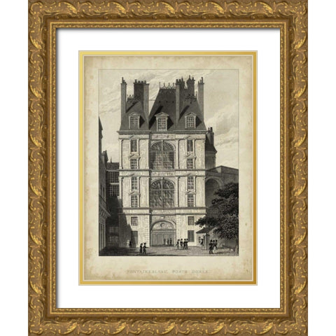 Fontainbleau, Porte Doree Gold Ornate Wood Framed Art Print with Double Matting by Pugin, A.