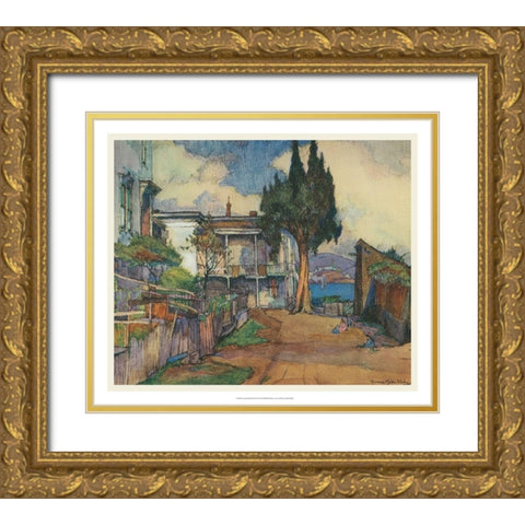 European Sketchbook III Gold Ornate Wood Framed Art Print with Double Matting by Abdy, Rowena Meeks